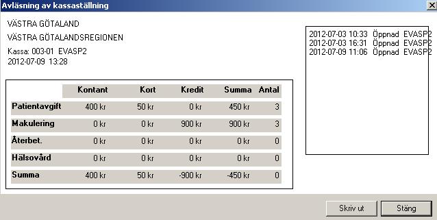 13.2 Pausa kassan Används för att tillfälligt stänga utan att avsluta kassan. Används t.ex. vid byte av ansvarig kassapersonal eller vid lunch.