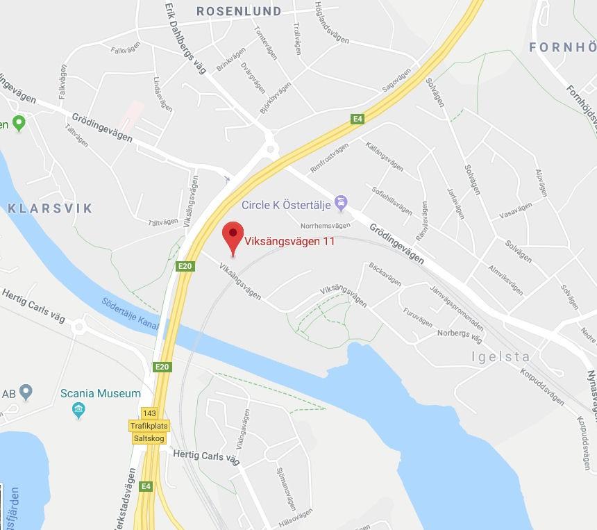 Saltskog, Sväng höger mot Verkstadsvägen Fortsätt in på Verkstadsvägen -