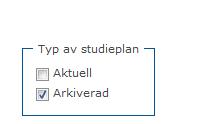 Under arkiverade studieplaner finns även de studieplaner för de doktorander som har tagit ut examen eller gjort avbrott. Dessa studieplaner får en markering om examen resp.