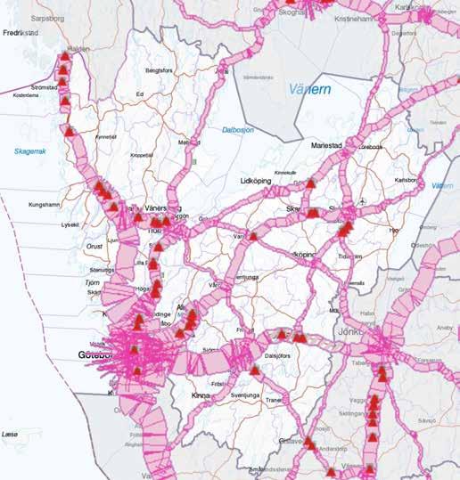 3.3. Trafikflöden i Västra Götaland Kartläggning av aktuella trafikflöden i Västra Götalands län är gjord utifrån resultat av Trafikverkets mätningar registrerade 2010 eller senare.