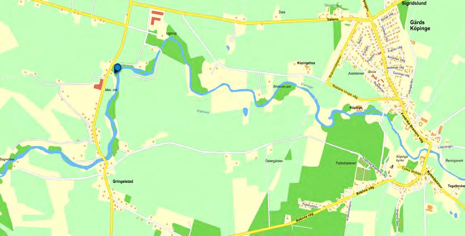Lokalnamn: 620318 139443 tillfl Gringelstad Nu är vi framme vid Vramsåns 13:de elfiskelokal.