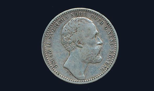 1518 Gustav III. 2 mark 1772 med F, kastmynt till konungens kröning. SM 97c. Vackert ex 01 bläckskrift.
