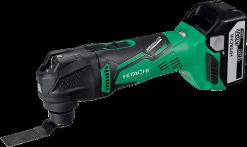 Hitachi batteridrivna multimaskin CV18DBL Vikt:2,0 kg Varvtal: 6 000 20 000 /min Pris solo: 2 350 kr exkl. moms (inkl 2 st 5,0 Ah batteri, laddare: 4 990 kr exkl. moms Plus: Bra effekt.