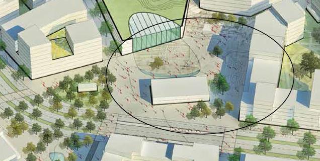 15 Tunnelbanetorgen De två torgen vid tunnelbaneuppgångarna kommer, rätt utformade, kunna utgöra huvudnoderna i Barkarbystadens nya stadskärna.