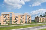 Nybyggnad av flerbostadshus i Växjö Etapp 1, Kv Arken. Avser nybyggnad av 3 stycken flerbostadshus med 79 lägenheter och 3-5 våningar. Hit levererar vi 300st+150st Luftspaltsventiler.