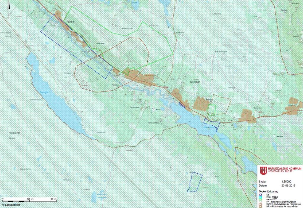 Riksintressen och Natura 2000 Hamra alpina byar I FÖP 2010 har sedan tidigare ett LIS-område pekats ut längs Tännån mellan Hamra och Svansjöliften, Hamra alpina byar.