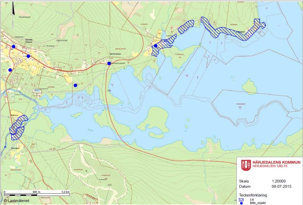 kyrka är Sveriges högst belägna 648 m över havet. Nuvarande träkyrka uppfördes under åren 1855 1858.