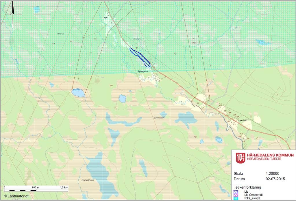 LIS-område och riksintresse i Långå. I Långa finns det även vissa intressen gällande rennäringen för Mittådalens sameby som kan beröras.