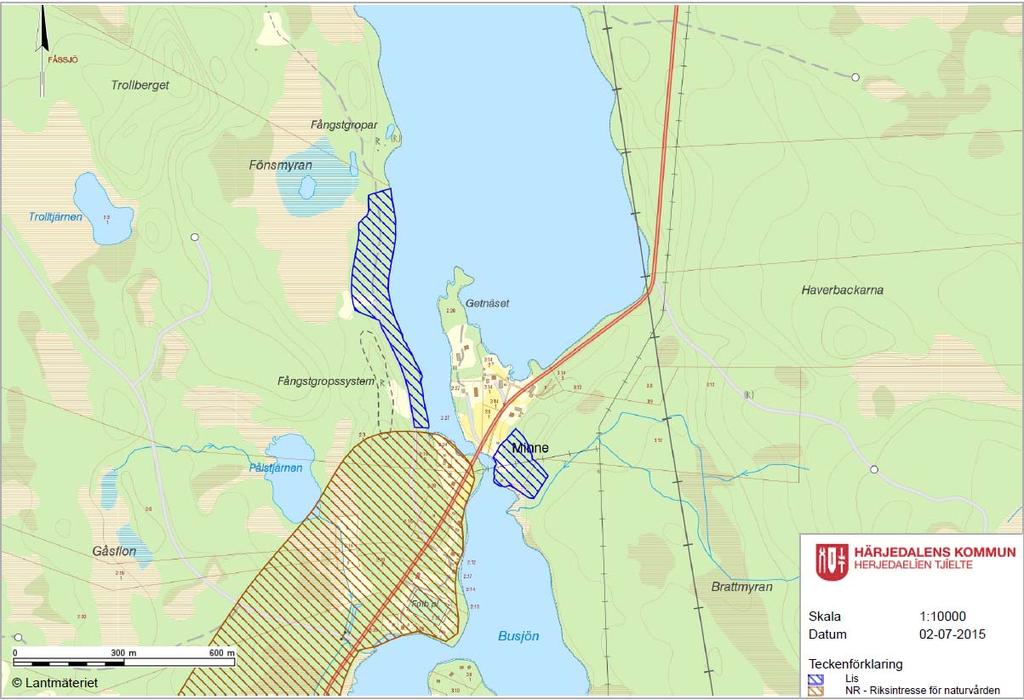 LIS- område och riksintresse i Minne Minne ligger ca 15 km från nord ost om Ytterhogdal. Här har två mindre områden pekats ut som lämpliga för mikroföretagande och eller bostadsbebyggelse.