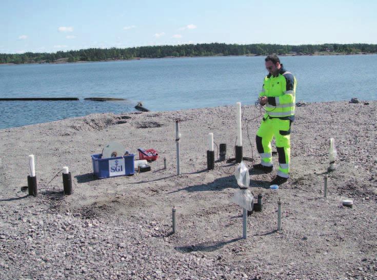 Bild 19. Installation av kontrollutrustning vid produktionstestet på Stegeludden, Oxelösund.
