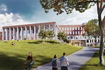områdets framväxt Generalplan för utbyggnad av Göteborgs universitet i Renströmsparken 1955. Arkitekt Jaan Allpere. des av byggnadens arkitekt Hakon Ahlberg.