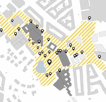 Stärkta entréer, sammanhållna stråk, gestaltade mellanrum och ett ökat utbud av målpunkter är alla faktorer som bidrar till att stärka områdets attraktivitet och integrering i staden.