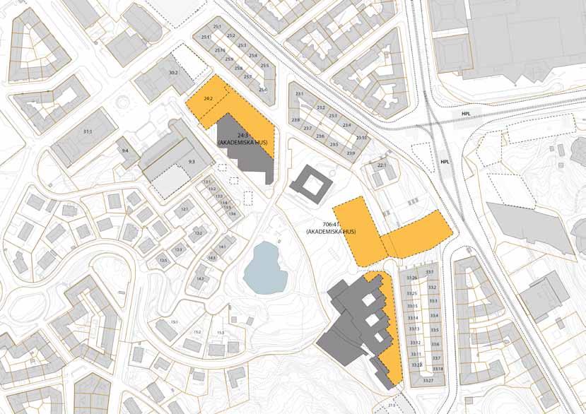 Lundgrens trappor 11 500m 2 4. Lundgrensgatan 6 000m 2 6 3 5 Möjliga lägen för student- och forskarbostäder 5. Lundgrens trappor 6. Gamla UB 7.