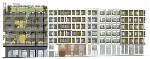 Planbeskrivning Nya Gatan, stadshusområdet 16 (47) Fasad mot söder (lokalgata) Bild: Urban Design och Kirsh + Dereka
