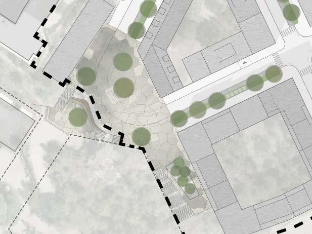 Planbeskrivning Nya Gatan, stadshusområdet 22 (47) Mindre byggnader på bostadsgårdar På kvarterens bostadsgårdar medges, genom planbestämmelsen e 1, att mindre byggnader såsom växthus, förråd eller