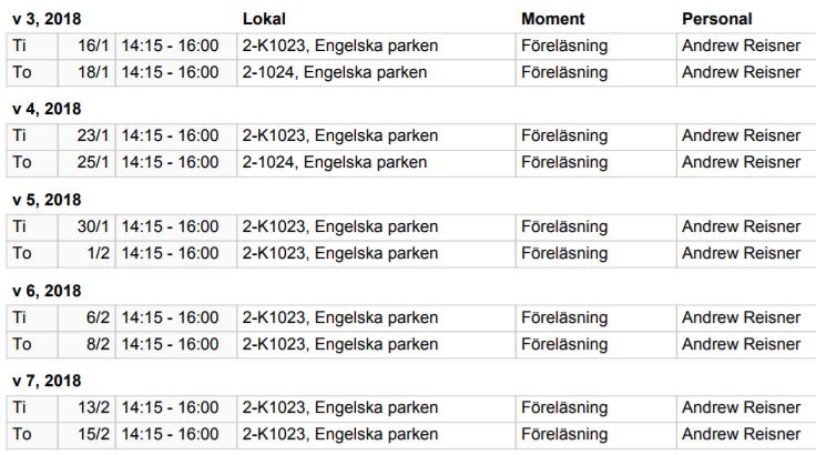 KURSER SOM INGÅR SOM OBLIGATORISKA MOMENT I PRAKTISK FILOSOFI B Fördjupad kurs i etik Denna termin Matetik Lärare: Andrew Reisner Kurslitteratur: o