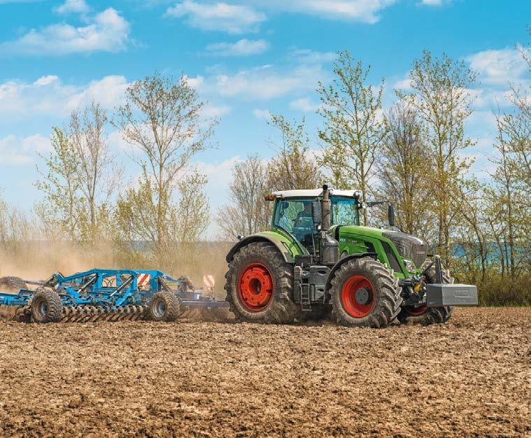 Oh när Fendt 900 Vario körs med en hastihet på 50 km/h oh ett motorvarvtal på 1 450 rpm, sparar den ännu mer bränsle.