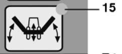 KONTROLLPANEL DIRECT CONTROL Inställning av tidsdifferensen Lyftning/sänkning frontslåtterenhet och sidoslåtterenhet Fr.o.m. tillverkningsår 2007 Manöverdel med tvåfärgade lysdioder (LED-lampor) 1.