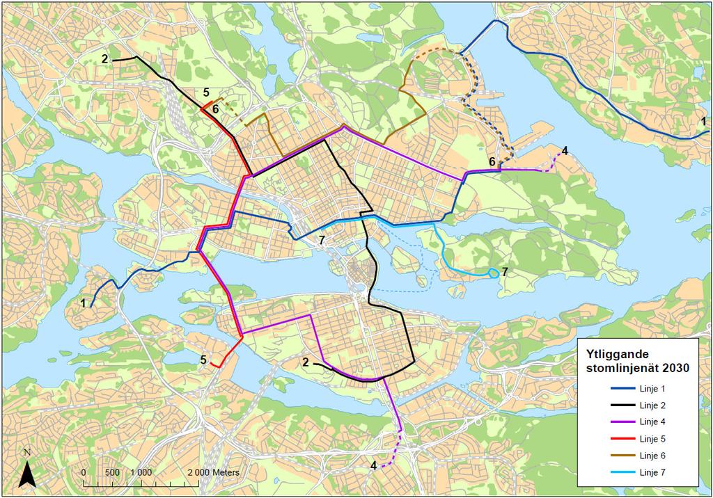 Tvärbanans linjesträckning överensstämmer i stora delar med JA, men strategin lyfter fram två förändringar som bör utredas vidare.