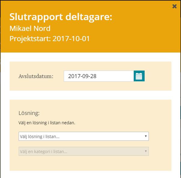 Observera att datum för första samtalet aldrig kan sättas tidigare än projektets startdatum.