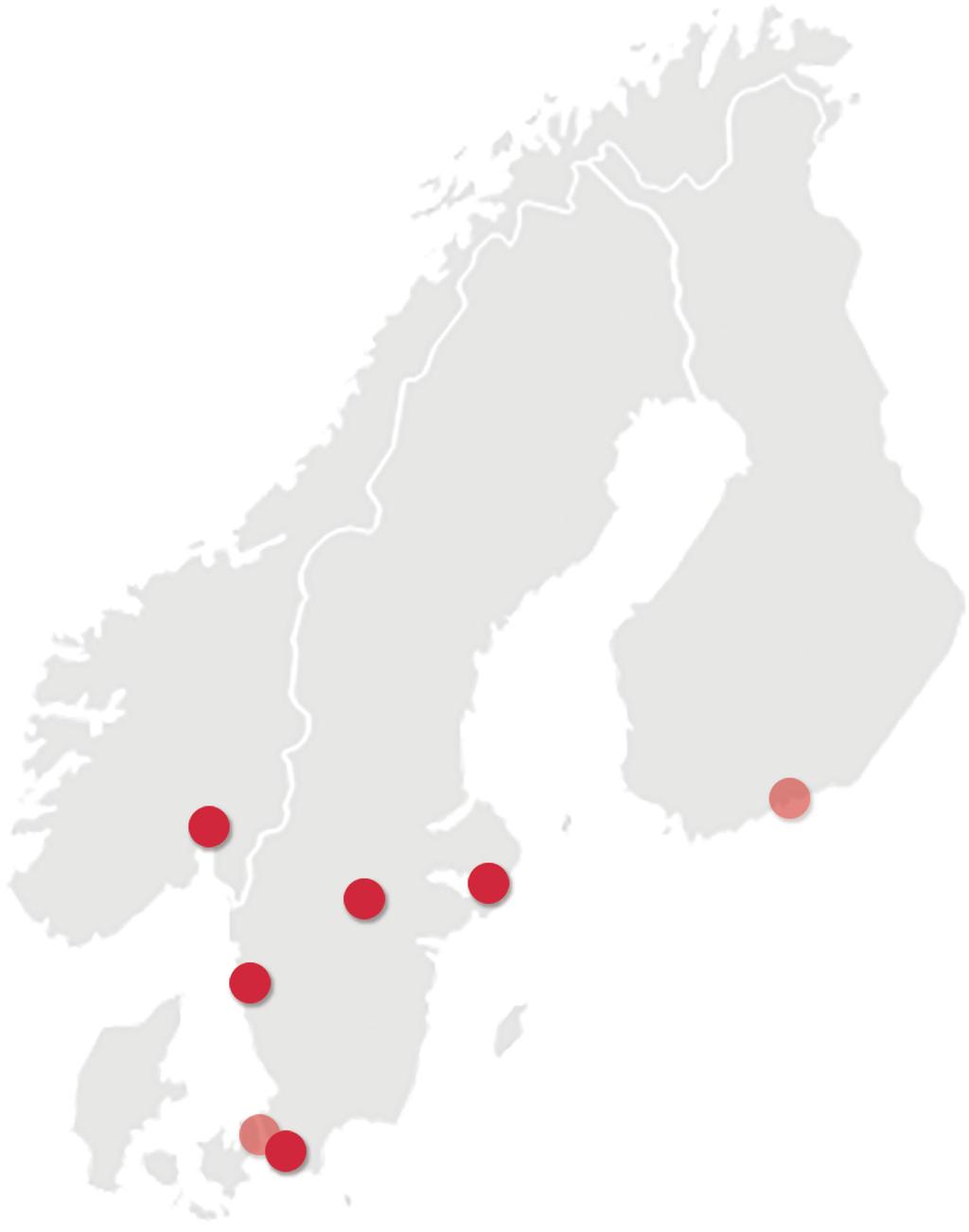 Oslo Försäljning & lager Örebro Försäljning & lager Stockholm HK Försäljning & lager Helsingfors
