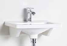 WC - INREDNING INREDARENS VAL Vedum Free tvättställ 415 Tvättställ (bredd 415 mm) i vitt porslin. Golvanslutet avlopp med vattenlås och avloppsrör i krom.