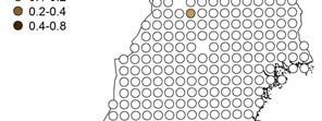 På de 5 inventerade standardrutterna sågs 5 fåglar av arter längs linjerna och 7 75 av 97 arter vid punkterna. Sammanlagt sågs arter (Tabell 6).