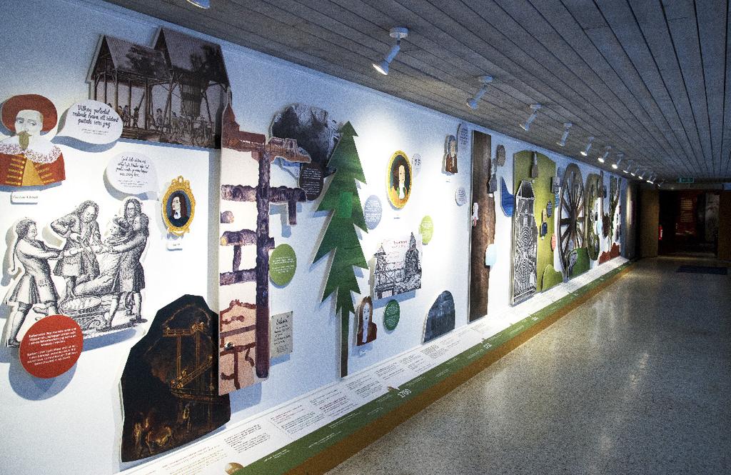 GALLERIET Falu Gruvas och världens historia Genom hela galleriet löper en tidslinje över Falu Gruvas, men också världens historia.