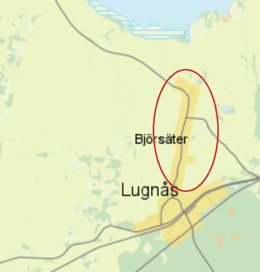 Lugnås/Björsäters kyrkby Område omfattande 32 fastigheter i