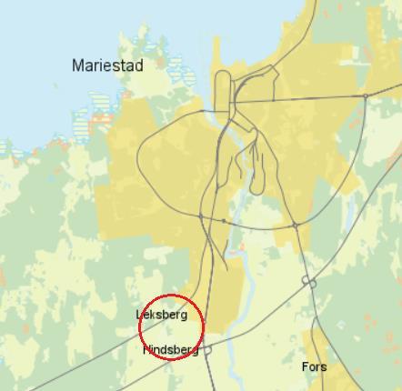 Hindsberg Området består av 36 fastigheter i direkt