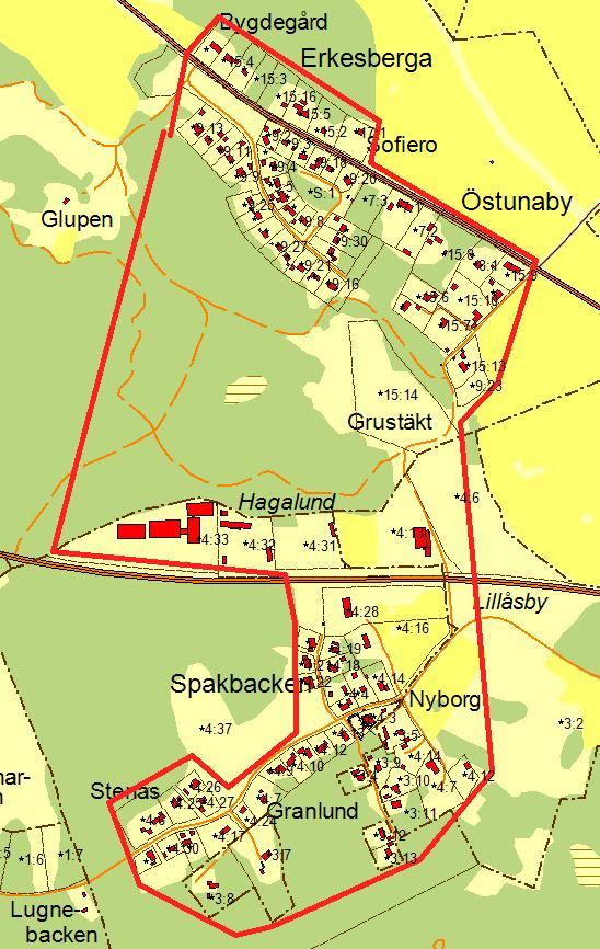 Spakbacken/Östuna by I VA-planen: Utbyggnadsområde, prioritering 4. VA-utbyggnad ska ske under perioden 2022-2026, under förutsättning att detaljplaner antagits.