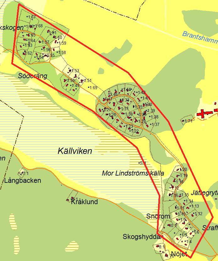 Haknäs I VA-planen: Utbyggnadsområde, prioritering 8. VA-utbyggnad ska ske under perioden 2027-2031. Haknäs består av tre bebyggelsegrupper i anslutning till varandra.