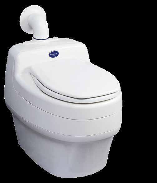 Stäng bara locket och lyft upp behållaren ur toaletten. VILLA 9000 Art. nr 1095-03 Separerar urin och torrt avfall som sedan kan användas som näring till din trädgård.