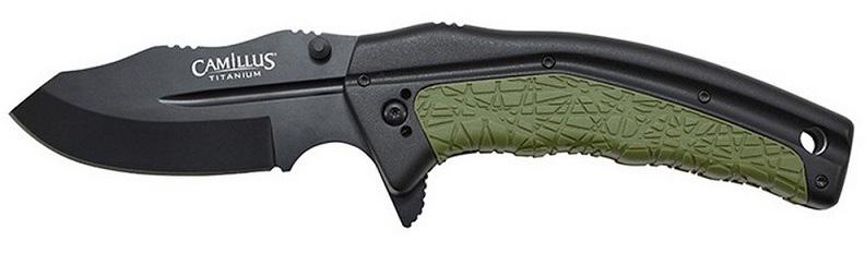 pris 469,00) 385,00 FÄLLKNIV VORTEX TITAN AUS-8 MED BÄLTESCLIP, 8,5 CM Camillus Vortex är en storsäljande amerikansk fällkniv med svart blad av japanskt AUS-8 rostfritt stål med Carbonitride