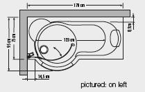 duschhandtaget - Twinline duschdörr kan även kombineras med sidovägg 204,5 cm 192 cm
