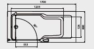 badkarskapacitet 180 l 160 cm 75 cm 49,5 cm TWINLINE 2: Badkar 170 x 75 cm Längd Bredd Djup - badkarskapacitet 200 l 170 cm 75 cm 49,5 cm TWINLINE 2: Badkar 170 x 80 cm Längd