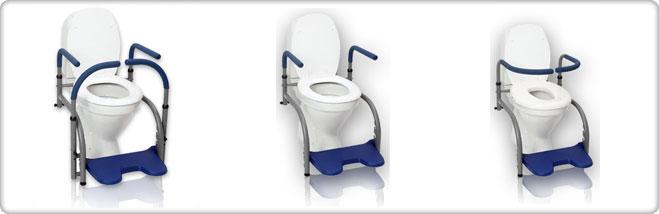Toalettarmstöd för montering på toalett Produkt som används av barn, ungdomar eller småväxta vuxna som har stora behov av