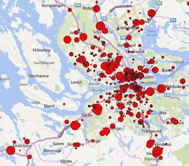 Dagligvarubutiker i Stockholmsregionen 26 En stor del av dagligvaruhandeln i sydvästra Stockholm, mellan Kungens Kurva-Skärholmen och Södertälje, är lokaliserad vid, eller i närheten av, E4/E20.