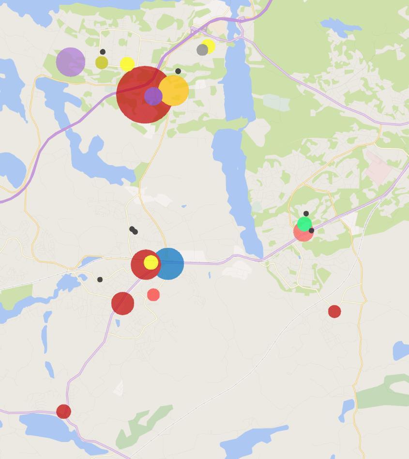 Dagligvaruhandelns lokalisering i Botkyrka Det finns totalt 25 livsmedelsbutiker i Botkyrka kommun.