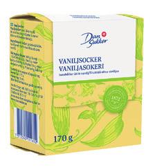 Vaniljaromen i Vaniljsocker är en blandning av naturidentisk vaniljarom som utvinns ur granved (lignin) och vanilj som utvinns