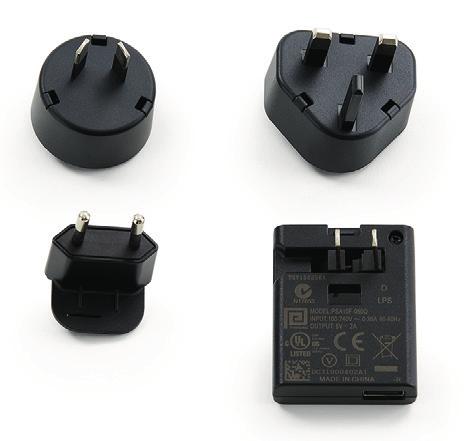 Om du har beställt tillvalet USB-strömadapter ska du även ha fått med en