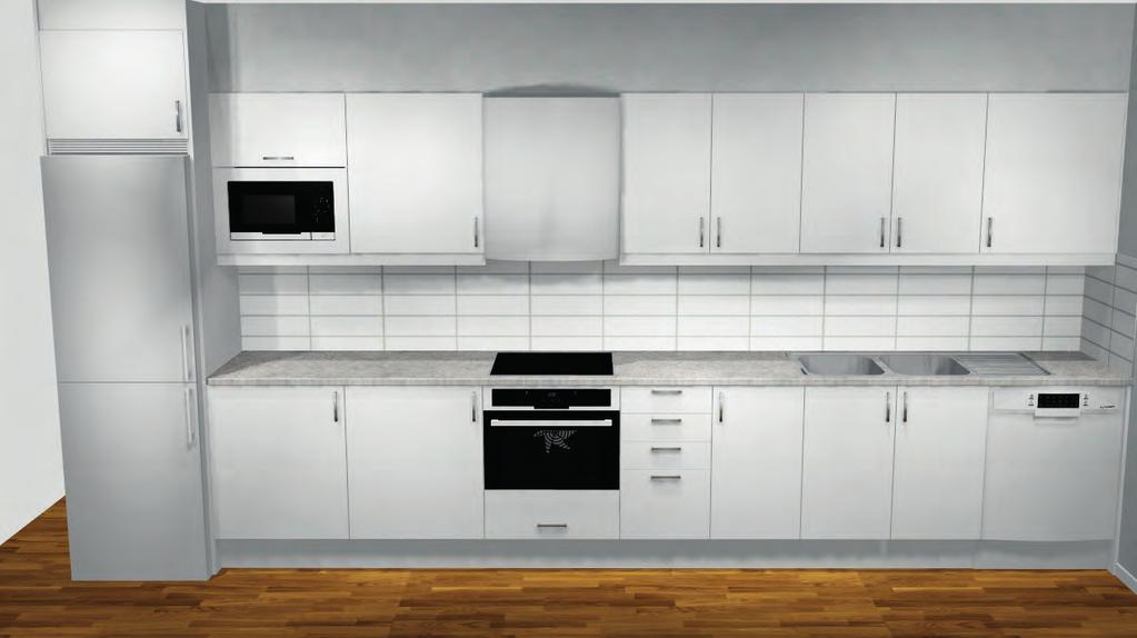 Köksinrede: 4-våningshusen 73,3m 2 Hus 4, 5 och 6 Lägenhet: 3 19 35 7 23 39 11 27 43 15 31 47 Handtag Solo rostfri 128mm (Liggande på lådor och stående på luckor.