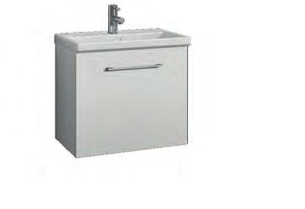 (455600) Svedbergs underdel Forma 60, en låda (hel front), Vit med dubbelt eluttag (15610-E) Forma Sand tvättställ (16035) djup 35 cm.