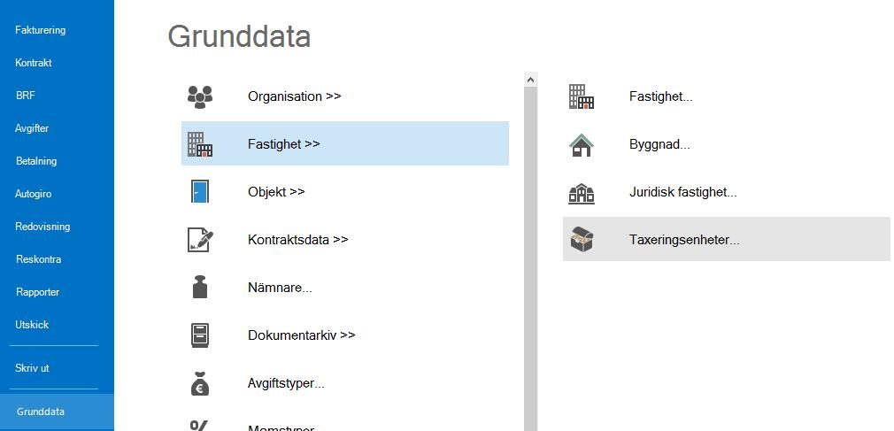 Lägg upp en taxeringsenhet och tala om vilka byggnader