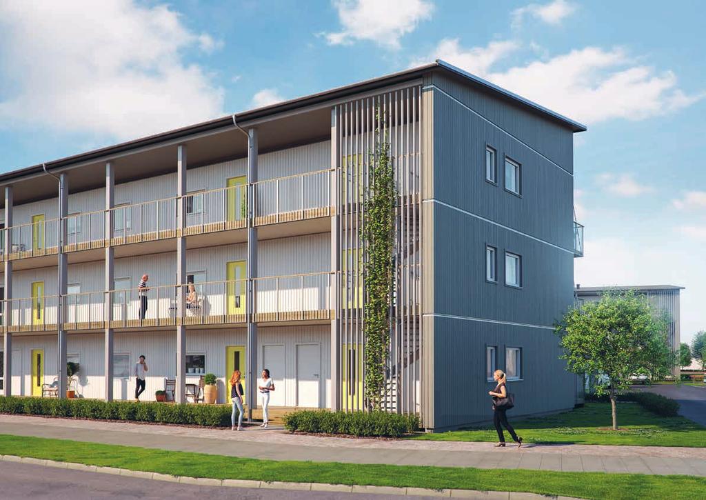 ILIT OCH TÅLIT Exteriören och utemiljön är minst lika viktig för trivseln som insidan, tror vi. Det ska kännas bra att komma hemgående längs gatan, och mysigt att sitta och läsa på balkongen.