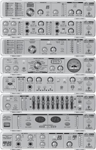 6. YTTERLIGARE PRODUKTER I MINISERIEN FBQ800 tillhör Miniserien från BEHRINGER. Alla 8 produkterna i denna serie arbetar perfekt tillsammans och presenteras nu kort. MINIFEX FEX800 En ultrakompakt 9.