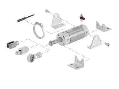 FÄSTEN TILL RT/57100/M & RT/57200/M Roundline-cylindrar Enkel- och dubbelverkande Ø 10 40 mm Tungelement Banjo L Avkännar fäste F N C AK UF N2 Endast dubbelverkande Ø 50 63 mm Tungelement H L Banjo C