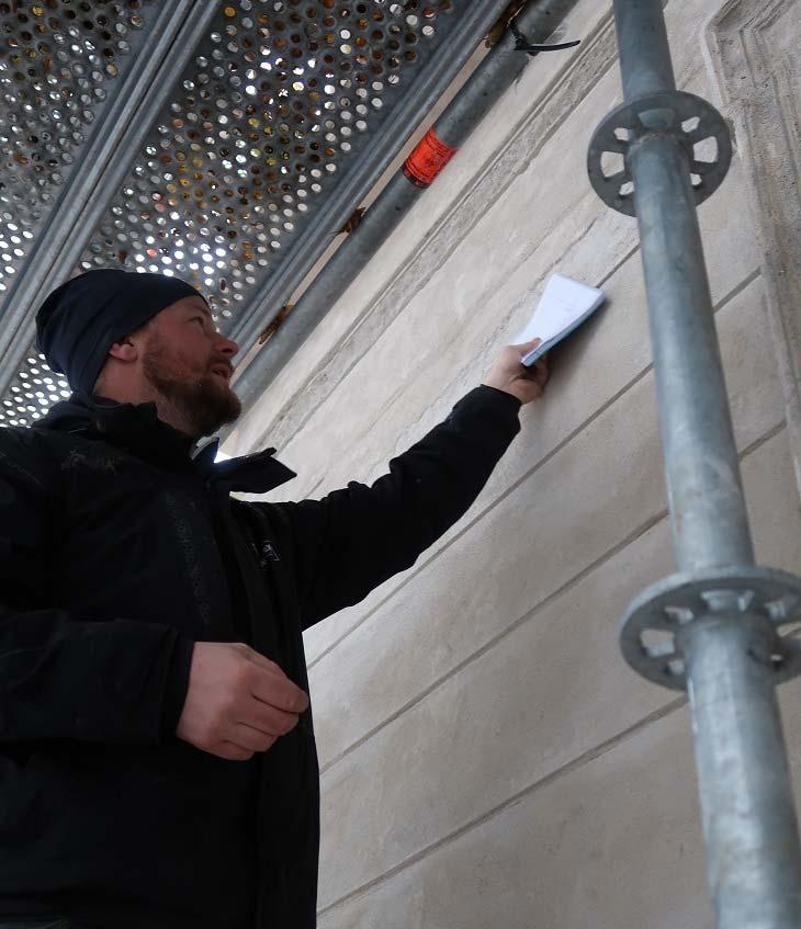 Som nämnts tidigare stoppade Murtek arbetena i början av september 2017, detta eftersom nya uppgifter framkommit om putsens uppbyggnad, vilket gjorde att beslutad arbetshandling inte ansågs