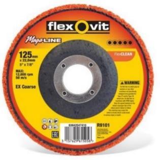 Art nr: 0863642547410 FlexClean Maxx Flexovit 125mm Grovrengörningsrondell
