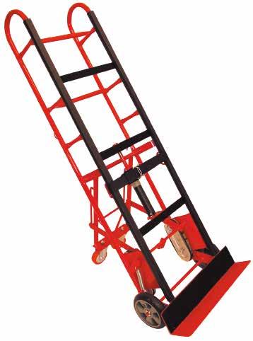 De inbyggda rullbanden används i trappor för att kunna hantera lasten med en glidande rörelse vilket minskar påfrestningen på användarens rygg. Lastkapacitet - 550 kg.